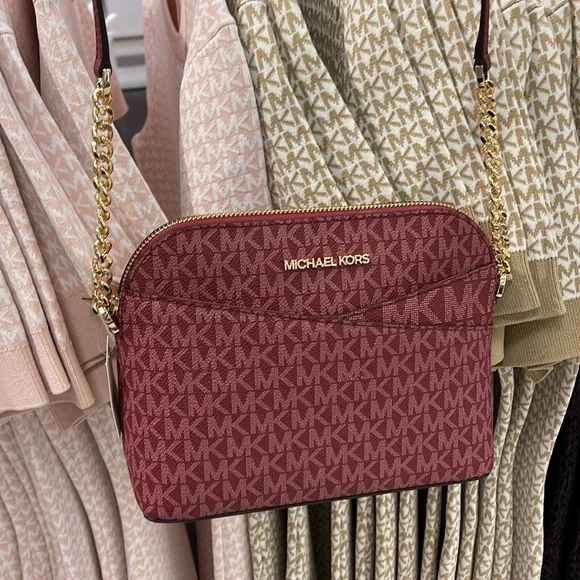 MICHAEL KORS Jet Set Medium Logo Dome Satchel Mulberry Multi - Picture 12 of 16